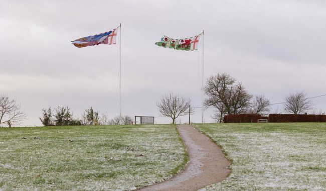 Country Park And Battlefield Trail Flags In The Snow Aspect Ratio 650 380